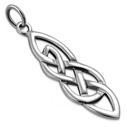 Long Sterling Silver Celtic Knot Pendant, pn570